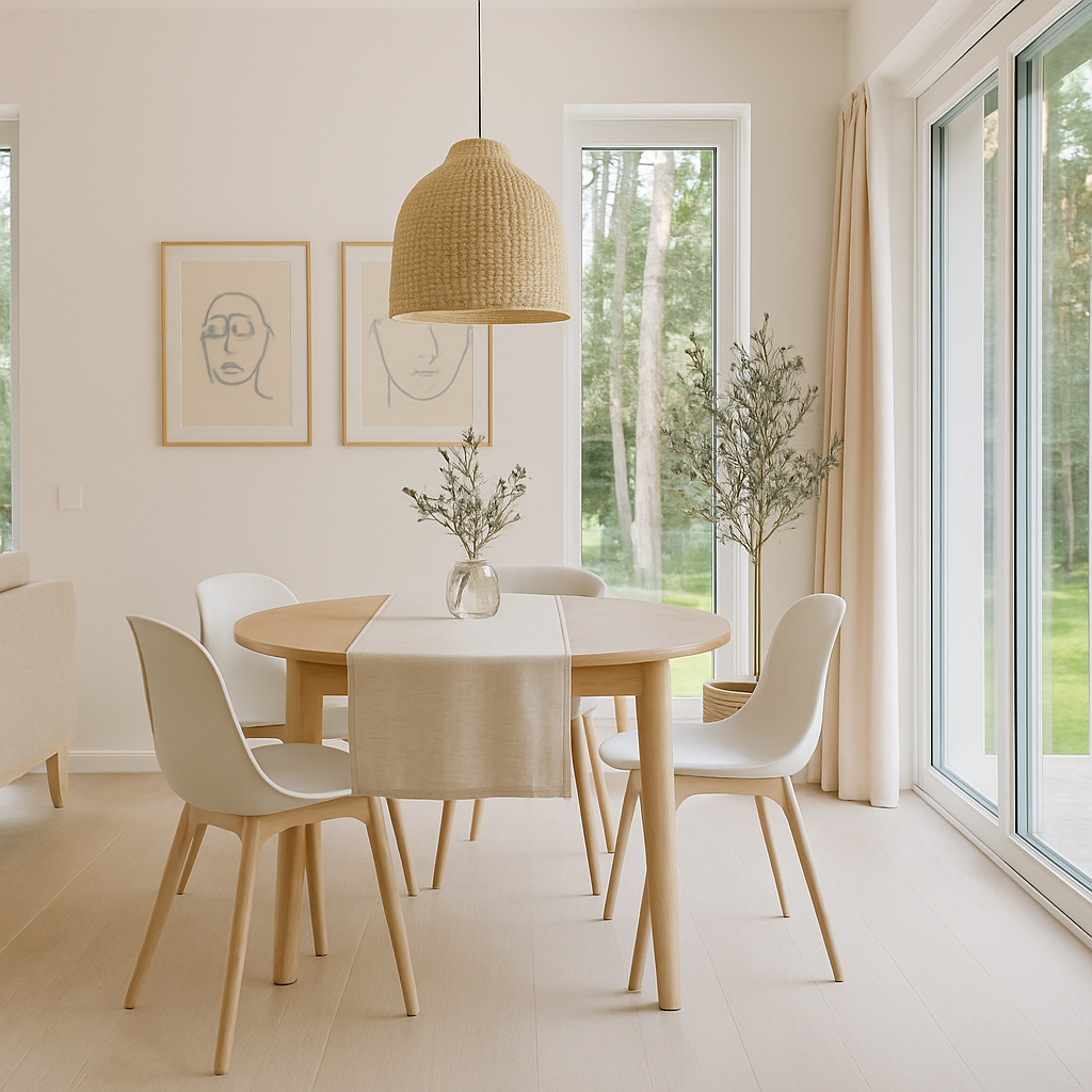 After — Empty dining room → Scandinavian