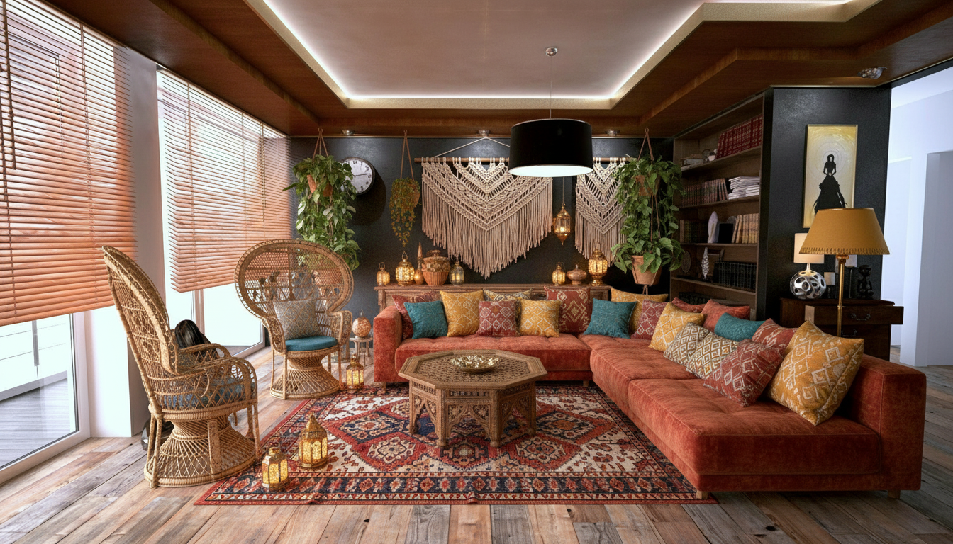 Bohemian interior style preview